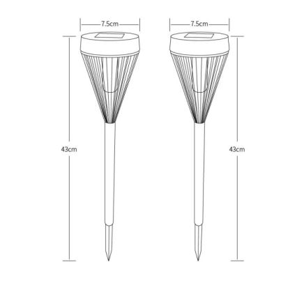 Globo - К-кт 2x LED Соларна лампа LED/0,1W/1,2V IP44