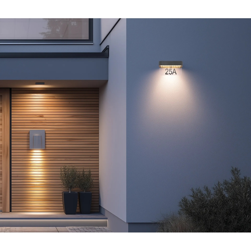 Globo - LED соларен номер за къща LED/6W/3,7V IP54 1800 mAh