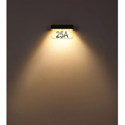 Globo - LED соларен номер за къща LED/6W/3,7V IP54 1800 mAh