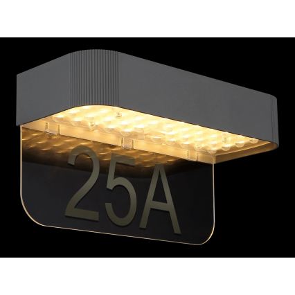 Globo - LED соларен номер за къща LED/6W/3,7V IP54 1800 mAh