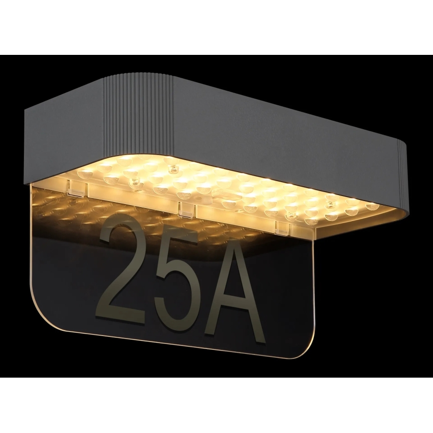 Globo - LED соларен номер за къща LED/6W/3,7V IP54 1800 mAh