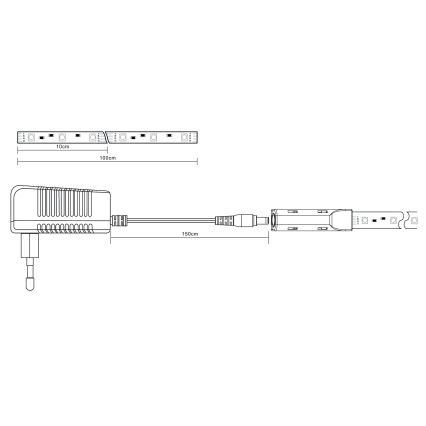 Globo - LED RGB Димируема лента LED/6W/230V 1 м + дистанционно управление