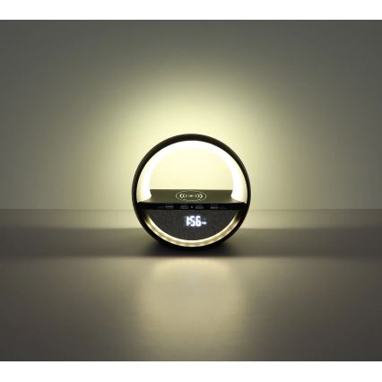 Globo - LED RGBW сензорна акумулаторна настолна лампа с вграден високоговорител и безжично зареждане QI LED/3,5W/5V 1800 mAh