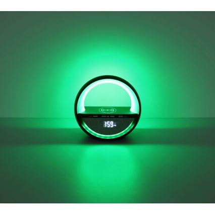 Globo - LED RGBW сензорна акумулаторна настолна лампа с вграден високоговорител и безжично зареждане QI LED/3,5W/5V 1800 mAh