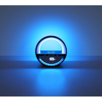 Globo - LED RGBW сензорна акумулаторна настолна лампа с вграден високоговорител и безжично зареждане QI LED/3,5W/5V 1800 mAh