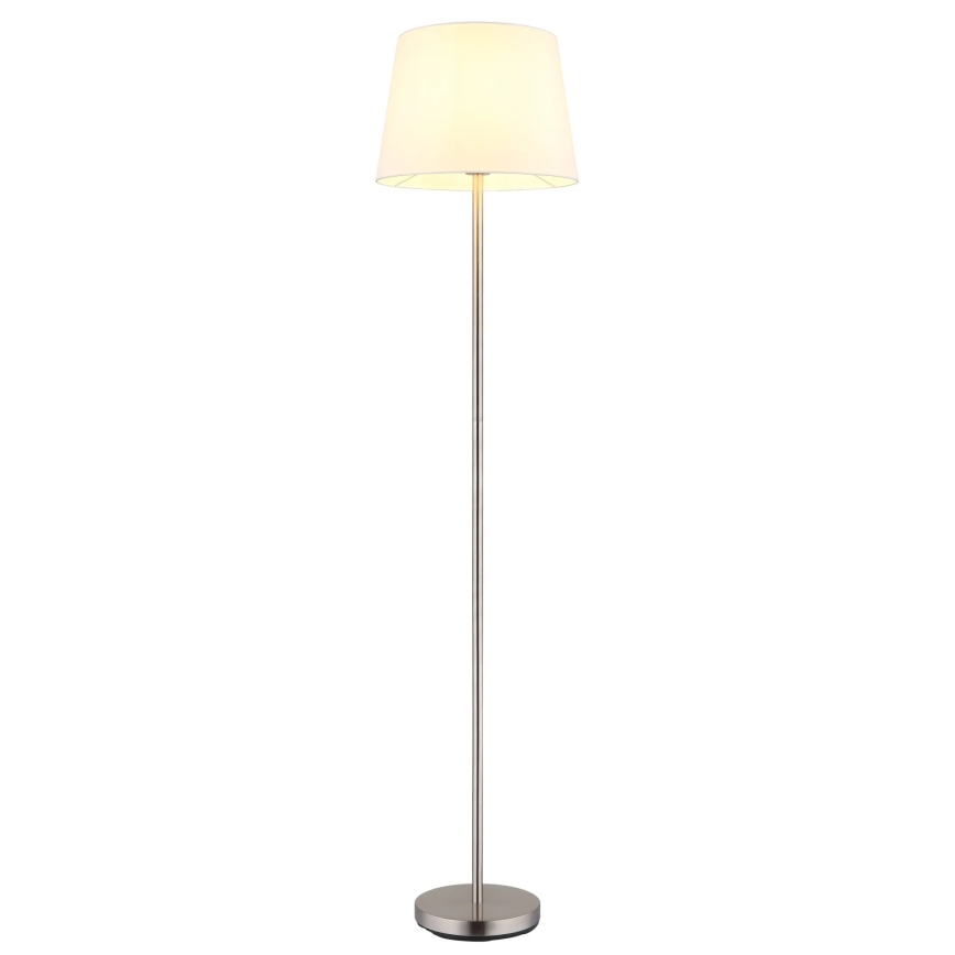Globo - Подова лампа 1xE27/40W/230V бяла/матов хром