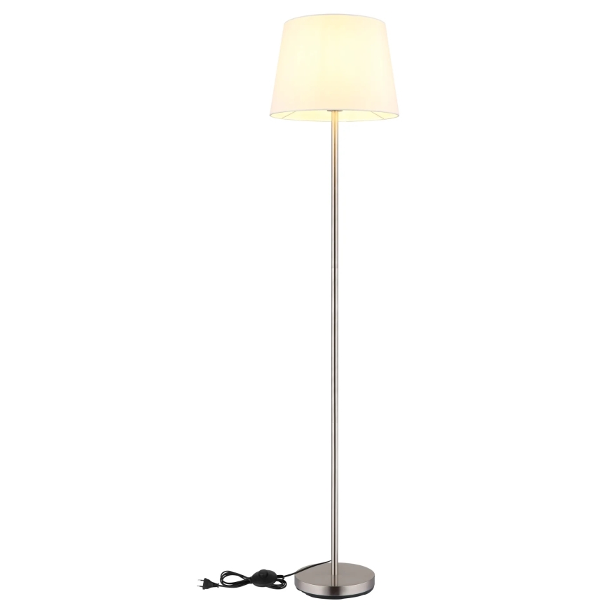 Globo - Подова лампа 1xE27/40W/230V бяла/матов хром