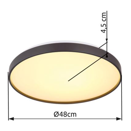 Globo - LED Плафониера LED/24W/230V Ø 48 см антрацит
