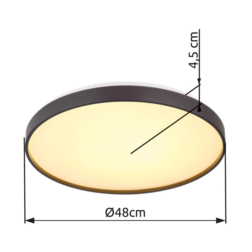 Globo - LED Плафониера LED/24W/230V Ø 48 см антрацит