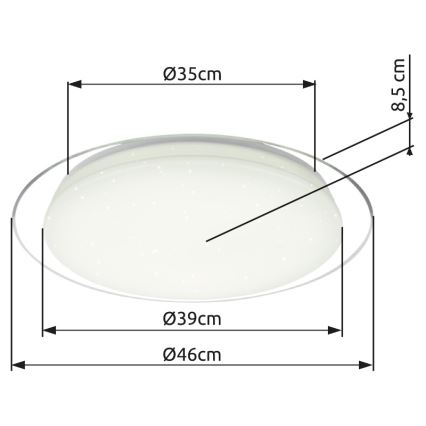 Globo - LED Димируем плафон LED/30W/230V 3000-6500K + дистанционно управление