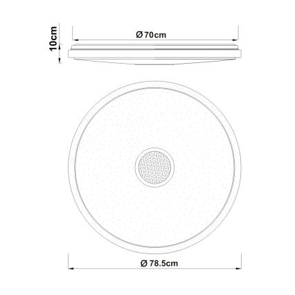Globo - LED димируемо таванно осветително тяло LED/80W/230V 2700-6500K диаметър 78,5 см + дистанционно управление