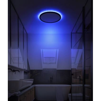 Globo - LED RGB Димируем плафон за баня LED/18W/230V 3000-6000K + дистанционно управление IP44 черен