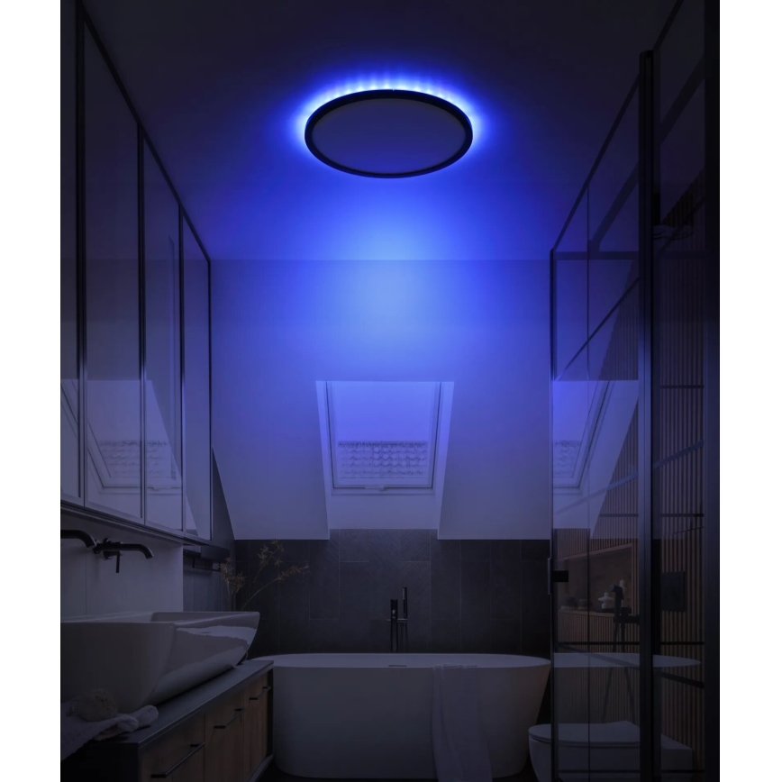 Globo - LED RGB Димируем плафон за баня LED/18W/230V 3000-6000K + дистанционно управление IP44 черен
