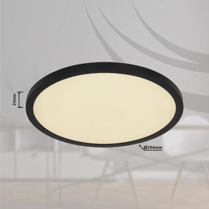 Globo - LED RGB Димируем плафон за баня LED/18W/230V 3000-6000K + дистанционно управление IP44 черен