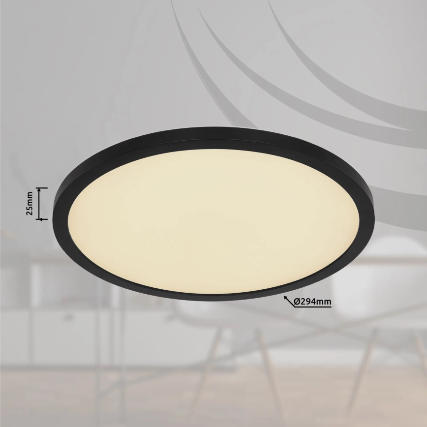 Globo - LED RGB Димируем плафон за баня LED/18W/230V 3000-6000K + дистанционно управление IP44 черен