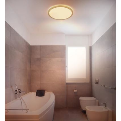 Globo - LED Димируем плафон за баня LED/18W/230V 3000K IP44 Ø 29,4 см месинг