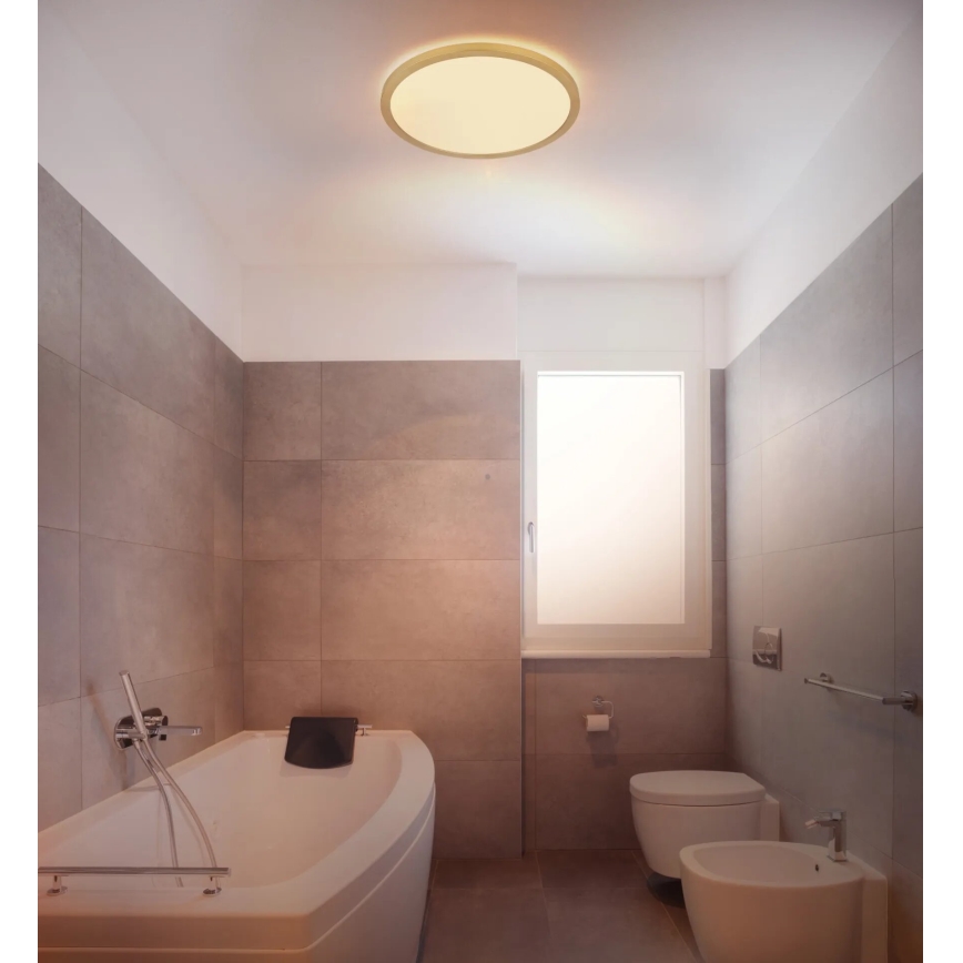 Globo - LED Димируем плафон за баня LED/18W/230V 3000K IP44 Ø 29,4 см месинг