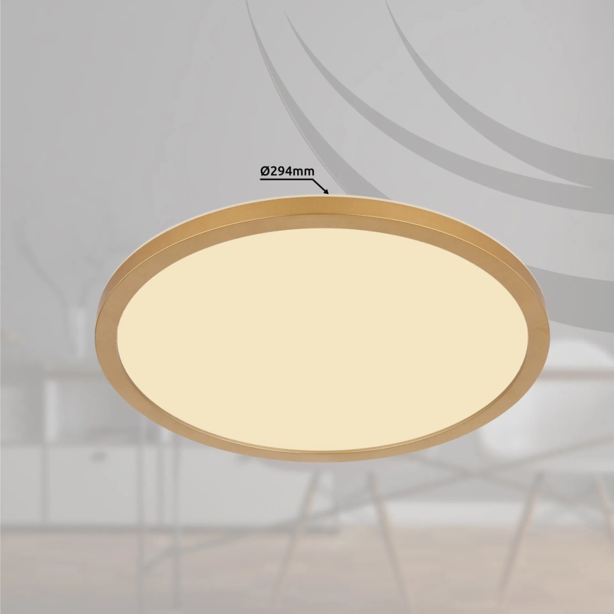 Globo - LED Димируем плафон за баня LED/18W/230V 3000K IP44 Ø 29,4 см месинг