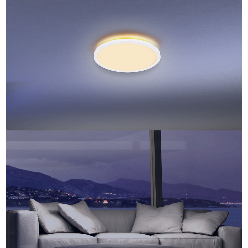 Globo - LED Димируем плафон за баня LED/18W/230V Ø 29,4 см IP44 бял