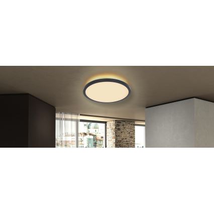 Globo - LED Димируем плафон за баня LED/24W/230V Ø 42 см IP44 черен