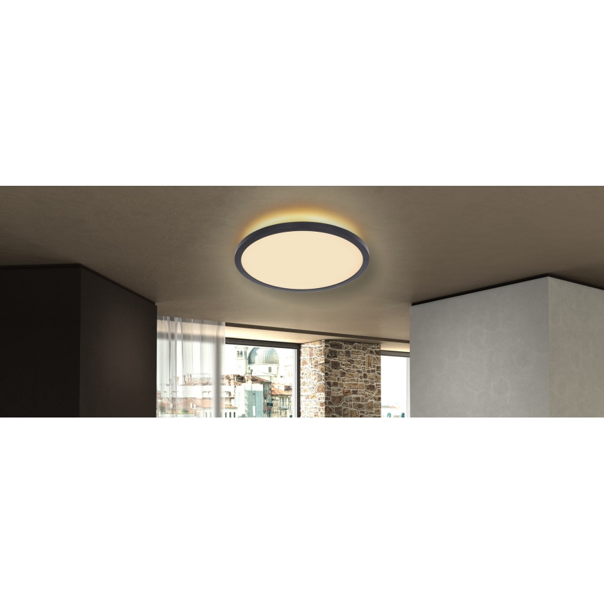Globo - LED Димируем плафон за баня LED/24W/230V Ø 42 см IP44 черен