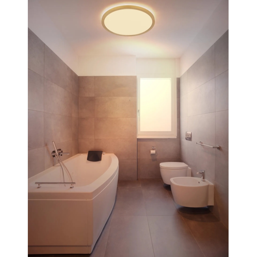 Globo - LED Димируем плафон за баня LED/24W/230V 3000K IP44 Ø 42 см месинг