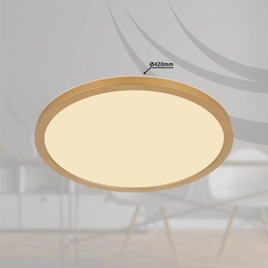 Globo - LED Димируем плафон за баня LED/24W/230V 3000K IP44 Ø 42 см месинг