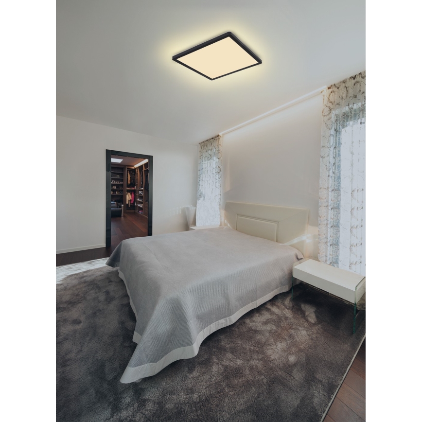 Globo - LED Димируем плафон за баня LED/18W/230V 29,4x29,4 см IP44 черен