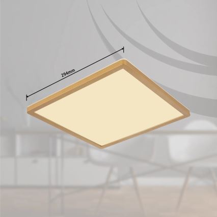 Globo - LED Димируем плафон за баня LED/18W/230V 3000K IP44 29,4x29,4 см месинг