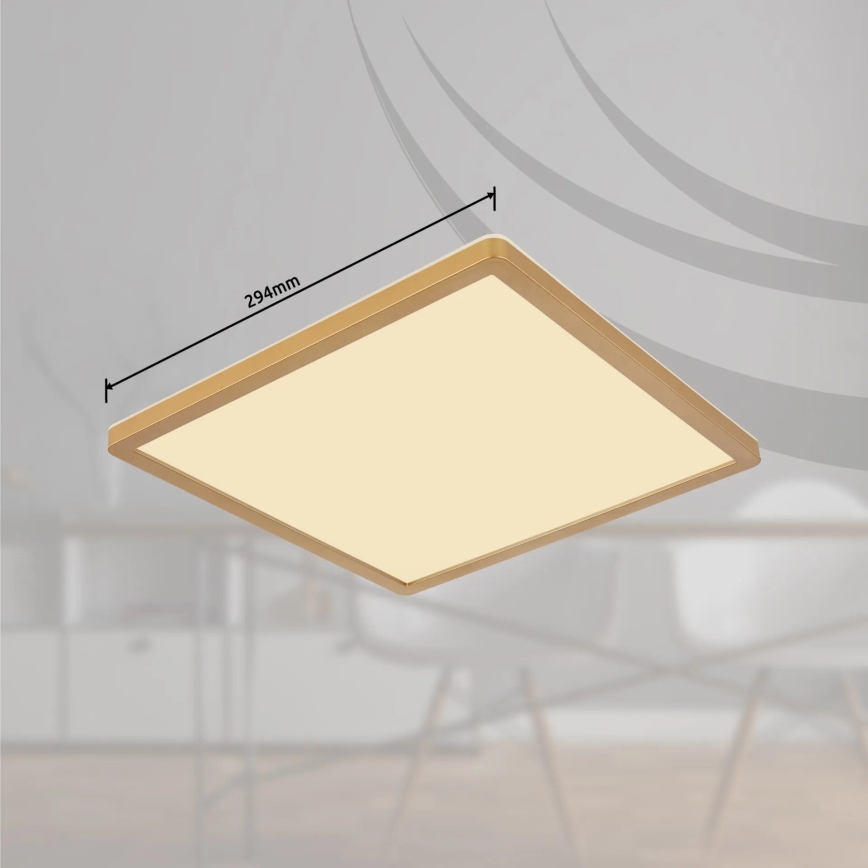 Globo - LED Димируем плафон за баня LED/18W/230V 3000K IP44 29,4x29,4 см месинг