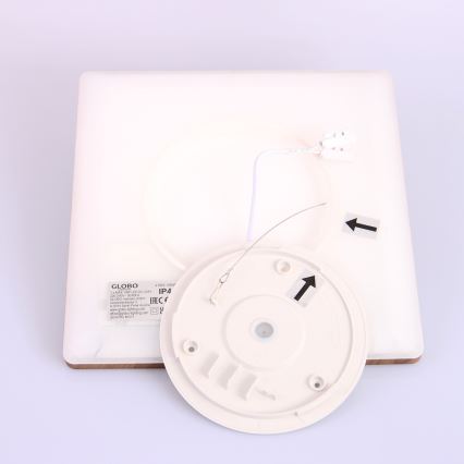 Globo - LED Димируем плафон за баня LED/18W/230V 29,4x29,4 см IP44 кафяв