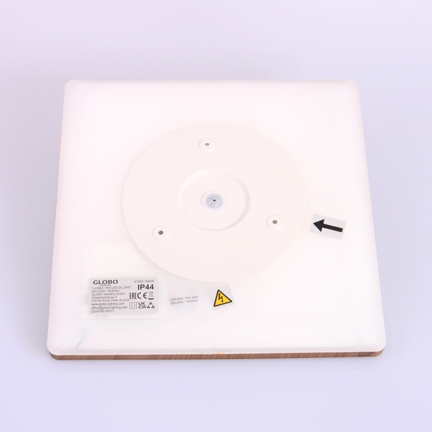 Globo - LED Димируем плафон за баня LED/18W/230V 29,4x29,4 см IP44 кафяв