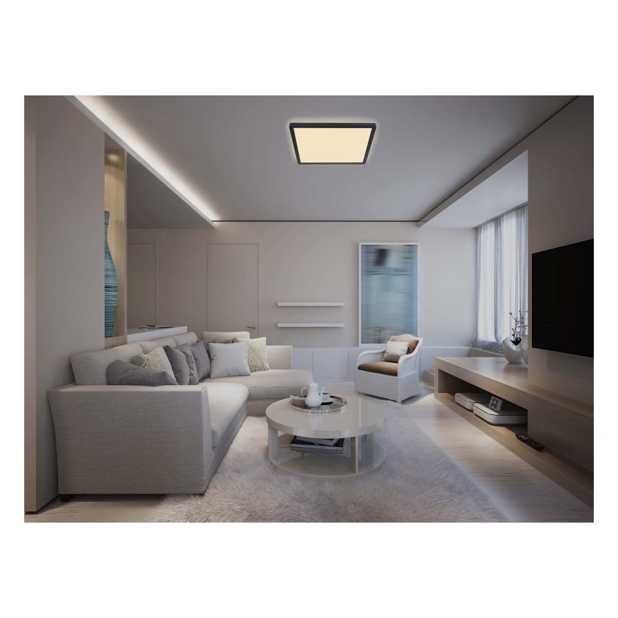 Globo - LED Димируем плафон за баня LED/24W/230V 42x42 cm IP44 черен