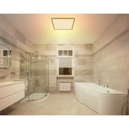 Globo - LED Димируем плафон за баня LED/24W/230V 3000K IP44 42x42 см месинг