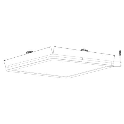 Globo - LED Димируем плафон за баня LED/24W/230V 42x42 cm IP44 бял