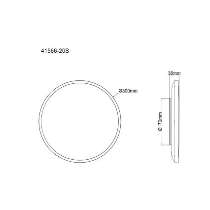 Globo - LED таванно осветително тяло LED/20W/230V 4000K Ø 30 см черно