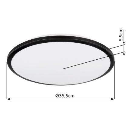 Globo - LED Плафониера LED/18W/230V 3000K Ø 35 см черен