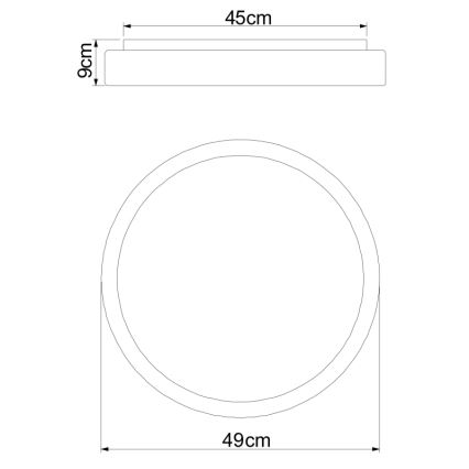 Globo - LED Димируем плафон LED/24W/230V + дистанционно управление