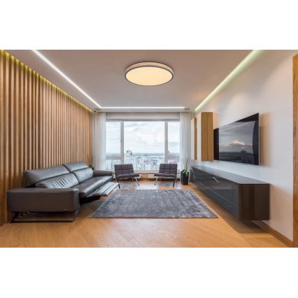 Globo - LED Димируем плафон LED/40W/230V 2700-6500K Ø 60 см + дистанционно управление кафяв/сив