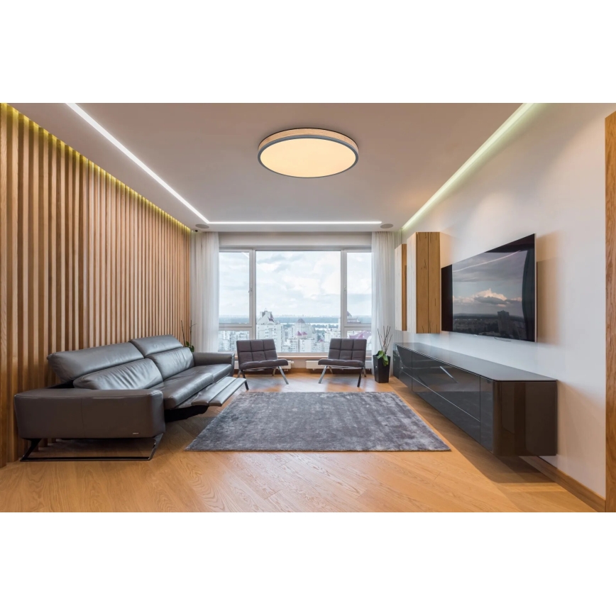 Globo - LED Димируем плафон LED/40W/230V 2700-6500K Ø 60 см + дистанционно управление кафяв/сив