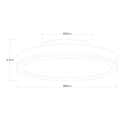 Globo - LED Димируем плафон LED/40W/230V 2700-6500K Ø 60 см + дистанционно управление кафяв/сив