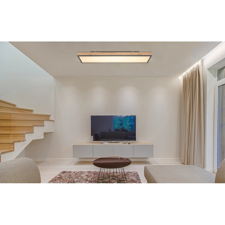 Globo - LED Димируем плафон LED/36W/230V 2700-6500K + дистанционно управление кафяв/сив