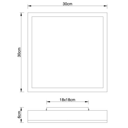 Globo - LED Плафониера LED/12W/230V 30x30 см кафяв