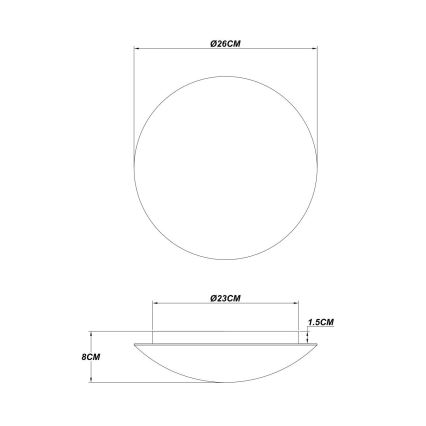Globo - LED плафон 16W/230V 3000K Ø 26 см
