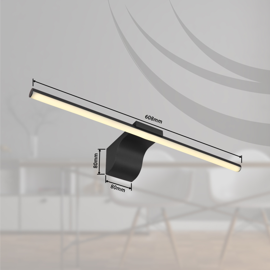 Globo - LED Лампа за огледало в баня LED/10W/230V 60,8 см IP44 черен