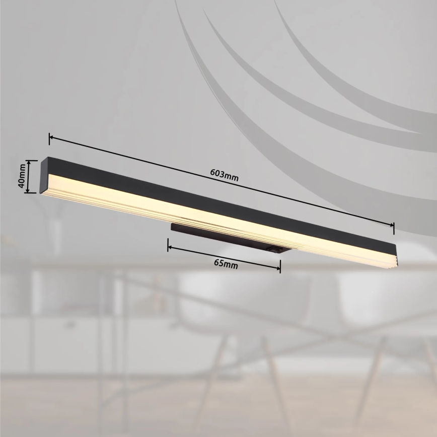 Globo - LED аплик LED/12W/230V 3000/6000K 60 см черен