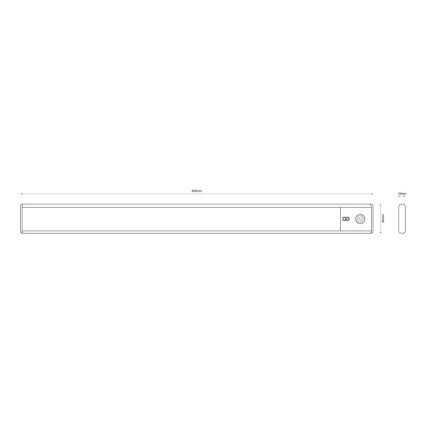 Globo - LED Димируем акумулаторен осветление за под кухненски шкаф LED/2,5W/5V 4000K 1100 mAh 40 см