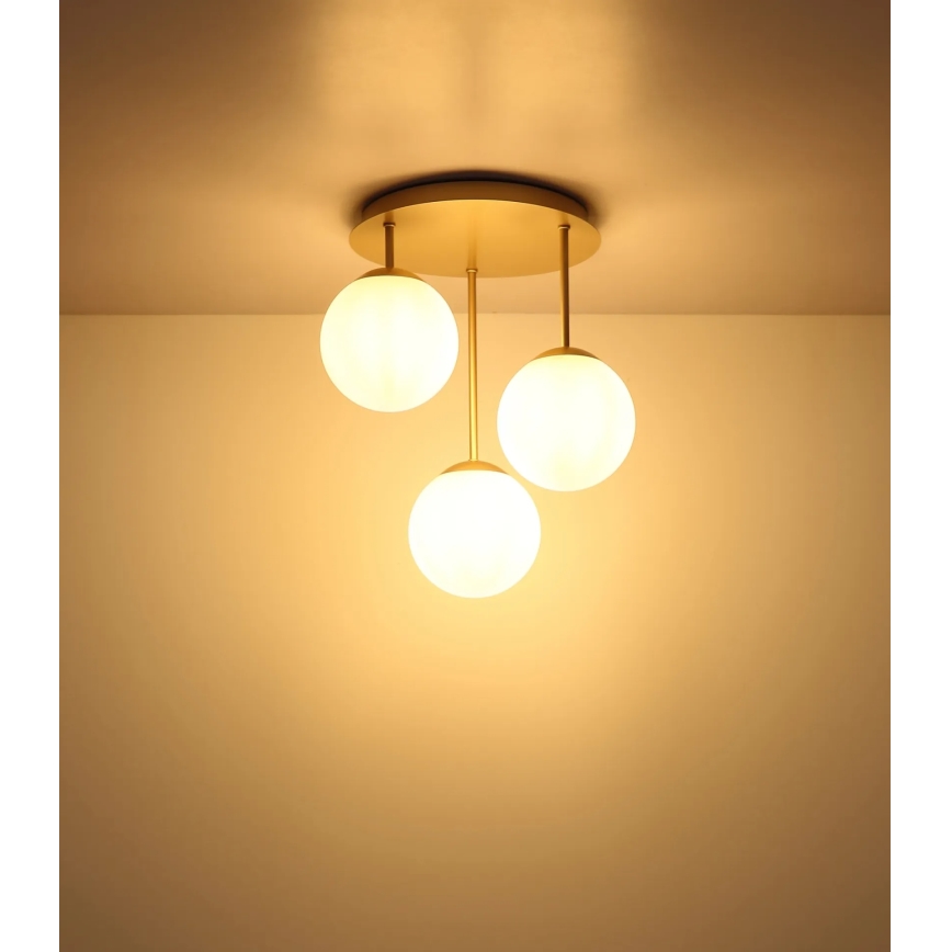 Globo - Плафонен полилей 3xE14/25W/230V месинг