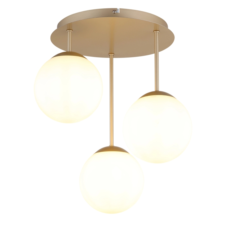 Globo - Плафонен полилей 3xE14/25W/230V месинг