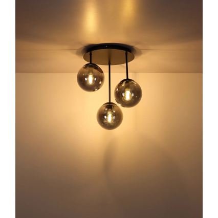 Globo - Накладен полилей 3xE14/25W/230V черен